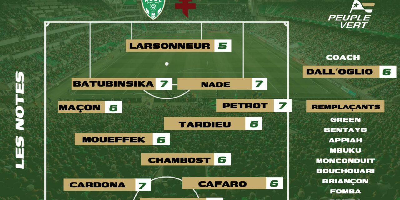 ASSE-Metz : Les notes & l'homme du match désignés !