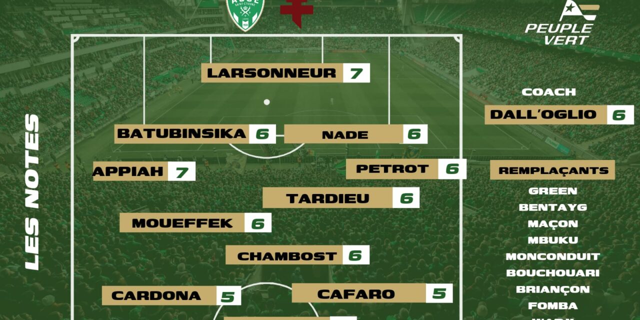 Metz-ASSE : Les notes & l'homme du match désignés !