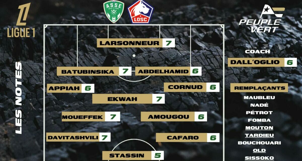 ASSE - Lille : Les notes de la rédac' et l'homme du match !