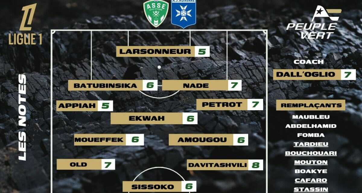 ASSE-Auxerre : Les notes et l'homme du match !