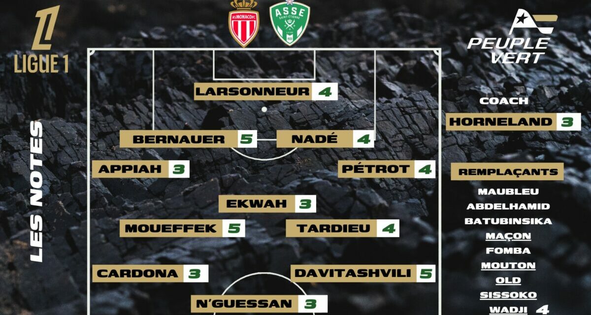 ASSE-Monaco : Les notes de la rédac' et l'homme du match !