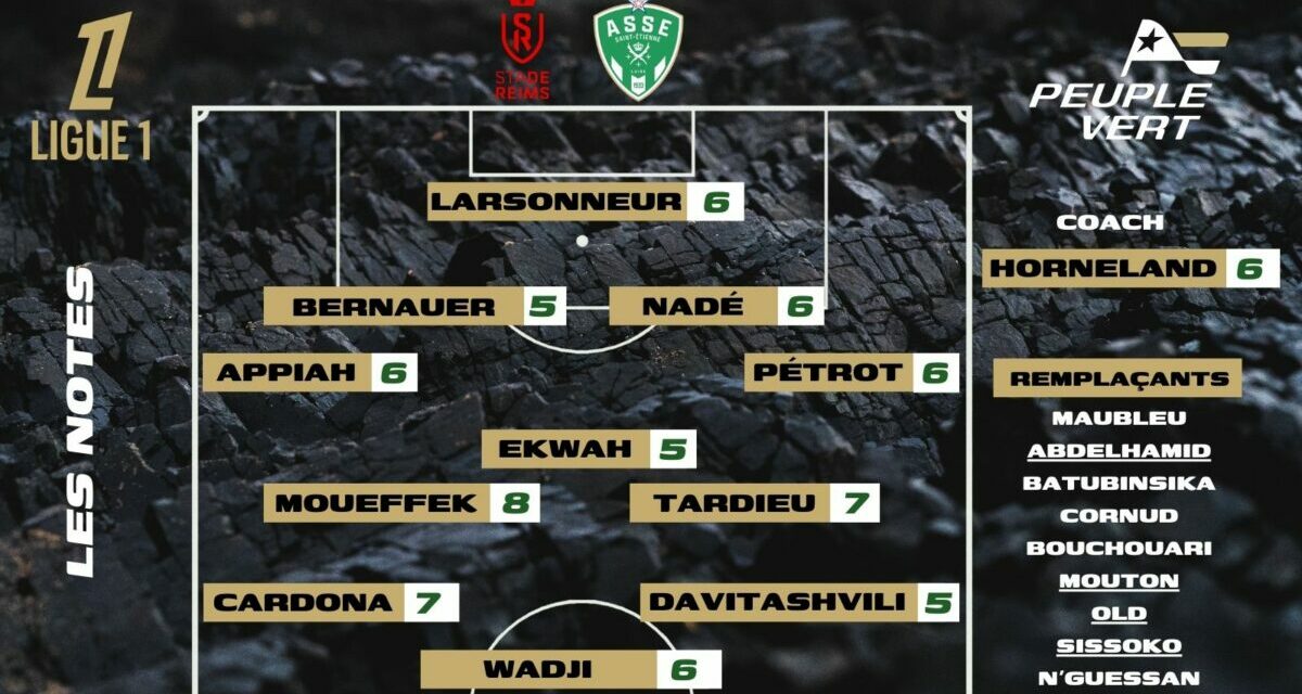 Reims-ASSE : Les notes de la rédac' et l'homme du match !